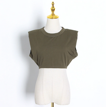 Load image into Gallery viewer, O Neck Sleevelesss Elegant Short T-Shirt
