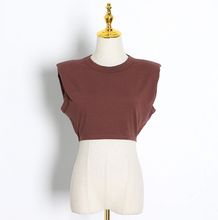Load image into Gallery viewer, O Neck Sleevelesss Elegant Short T-Shirt

