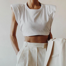 Load image into Gallery viewer, O Neck Sleevelesss Elegant Short T-Shirt
